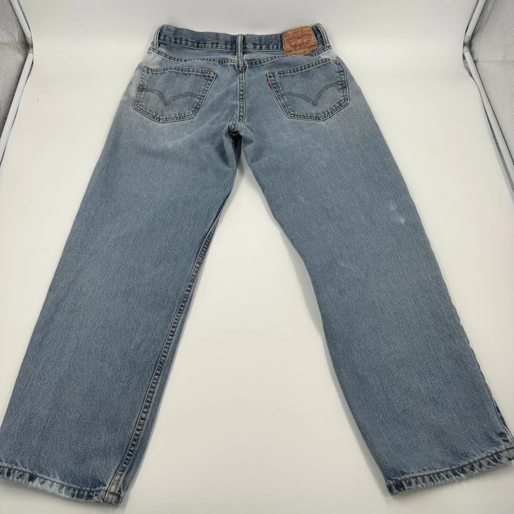 Levis 550 Relaxed Fit Mens Light Wash‎ Blue Denim Jeans 33x30 Bleach Splatter